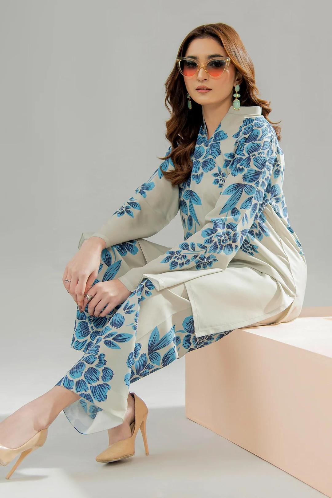 Women's Stitched Printed Shirt And Trouser Set - 2 Pcs