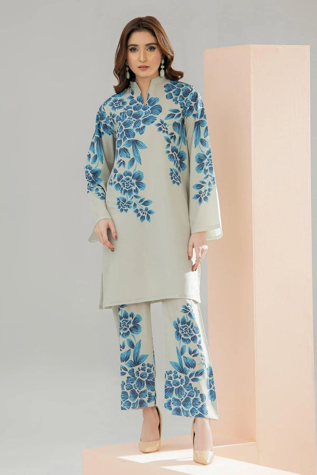 Women's Stitched Printed Shirt And Trouser Set - 2 Pcs