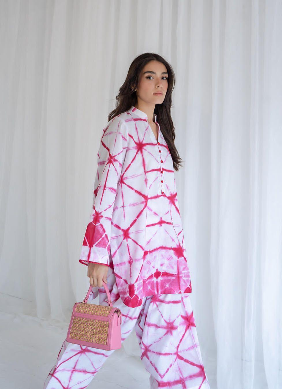 2 Pcs Women's Stitched Printed Co-Ord Set